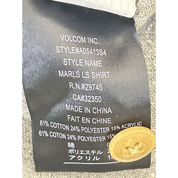Genuine Volcom Brand Jeans Mens XL Marls LS Shirt Long Sleeve‎ Button Up Top - Picture 6 of 9